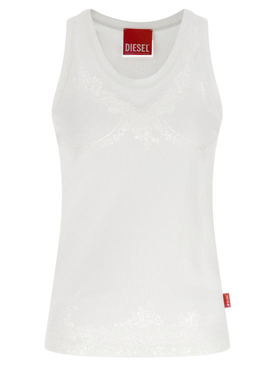 26FW 디젤 민소매 티셔츠 P018000SPFB100 White