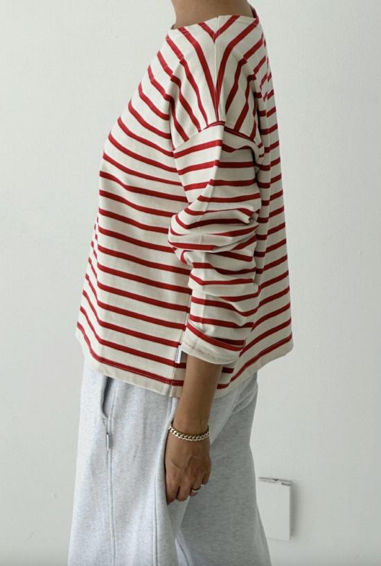  르 본 숍 긴팔 티셔츠 르 봉 쇼페 세일러 탑 레드 - Le Bon Shoppe