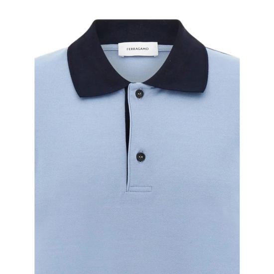 26FW 살바토레 페라가모 폴로 티셔츠 145340 0793826 WANAV BLUE - SALVATORE FERRAGAMO