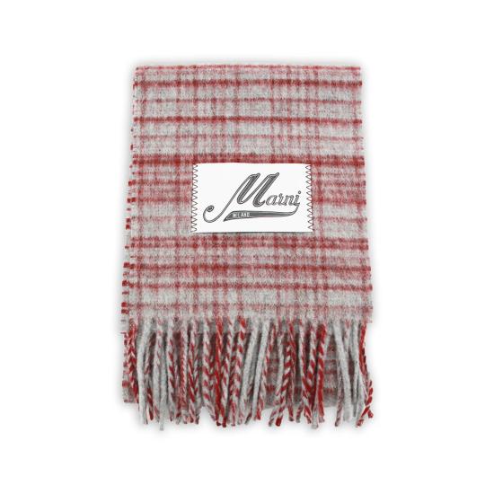 26FW 마르니 머플러/스카프 UAW063 SCZC0089Y0 CHR76 RED GREY
