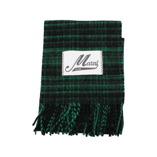26FW 마르니 머플러/스카프 UAW063 SCZC0089Y0 CHN99 GREEN BLACK