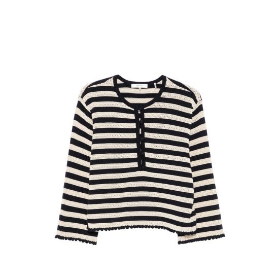 26FW 프레임 긴팔 티셔츠 WE26KSW043 CREM BLUE NEUTRALS