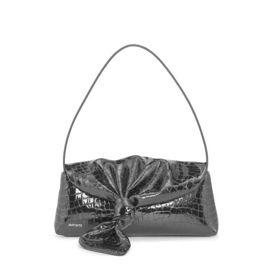 26FW 로테이트 숄더백 116713100 CROCO KNOT 100 BLACK