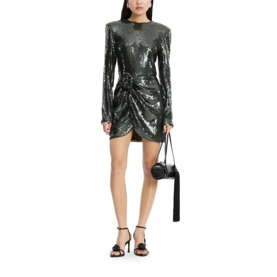 26FW 로테이트 숏 원피스 116141265 SEQUINS LS 265 GREEN - ROTATE