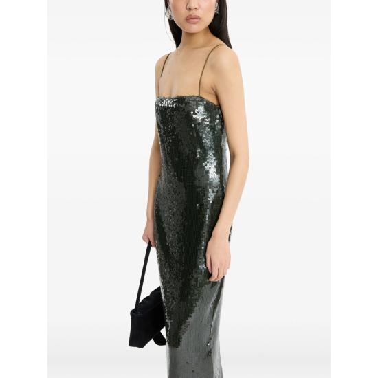 26FW 로테이트 롱 원피스 116139265 SEQUINS MA 265 GREEN - ROTATE