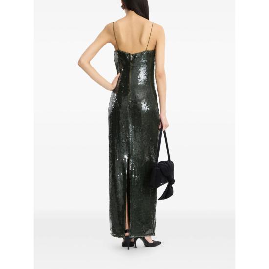 26FW 로테이트 롱 원피스 116139265 SEQUINS MA 265 GREEN - ROTATE