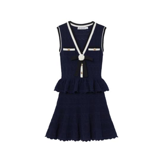 26FW 셀프 포트레이트 숏 원피스 PF26 075S N NAVY BLUE