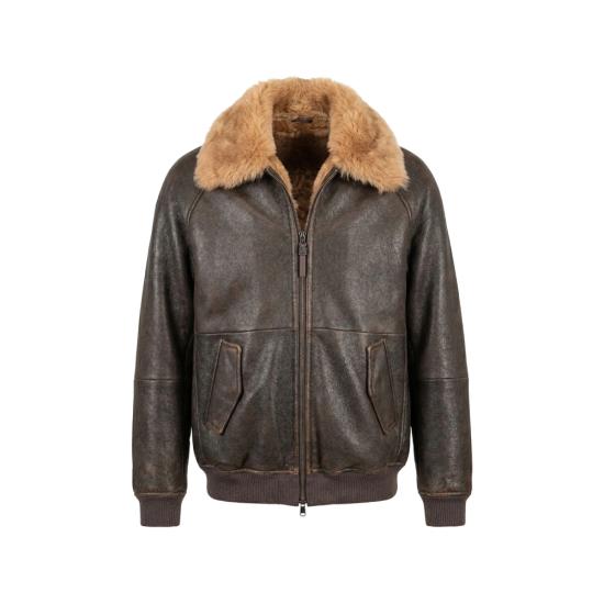 26FW 브루넬로 쿠치넬리 가죽 자켓 MPMMA7564 C9998 BROWN