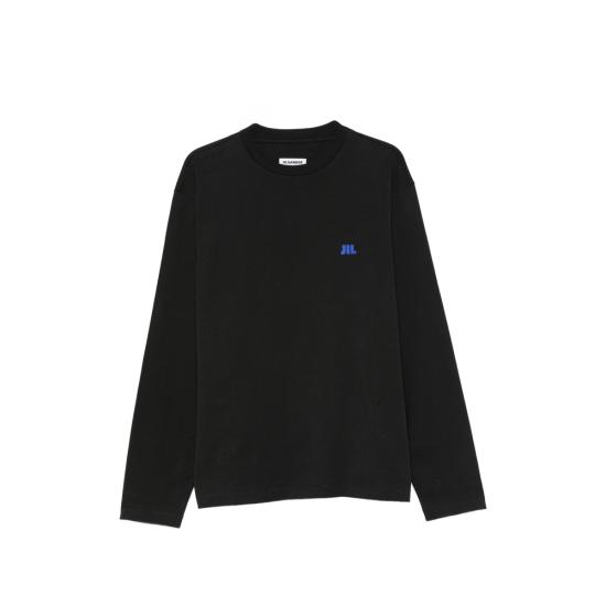 26FW 질샌더 긴팔 티셔츠 J45048 J22GC0282 001 BLACK