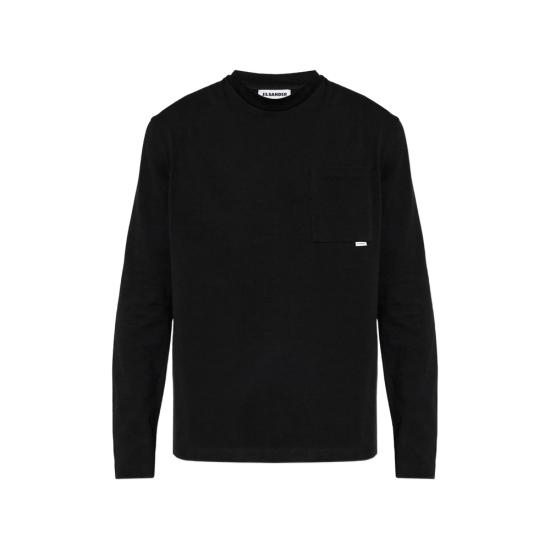26FW 질샌더 긴팔 티셔츠 J20256 J22GC0269 001 BLACK