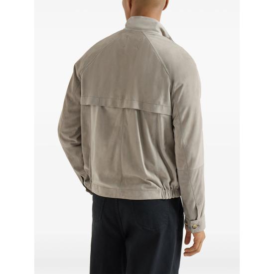 26SS 브루넬로 쿠치넬리 스탠드 칼라 스웨이드 블루종 MPCFN2065 C8087 NEUTRALS - BRUNELLO CUCINELLI