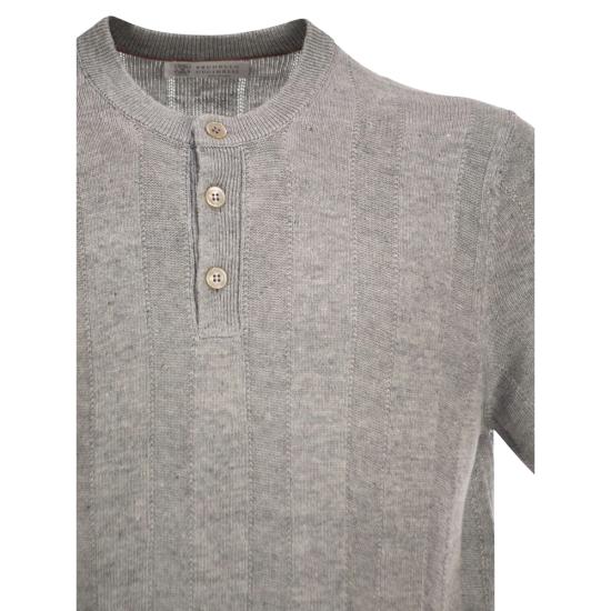 26SS 브루넬로 쿠치넬리 세라피노 티셔츠 M2L707801 CYZ16 GREY - BRUNELLO CUCINELLI