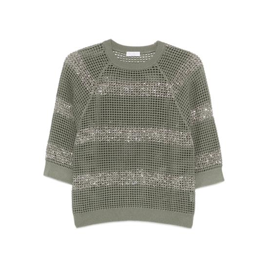 26SS 브루넬로 쿠치넬리 스웨터 M58772800 C0C75 GREEN
