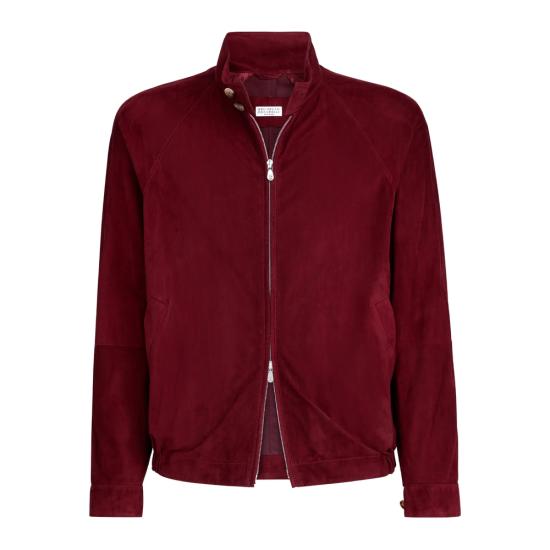 26SS 브루넬로 쿠치넬리 스탠드 칼라 스웨이드 블루종 MPCFN2065 C8524 RED