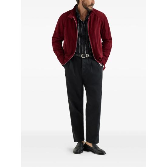 26SS 브루넬로 쿠치넬리 스탠드 칼라 스웨이드 블루종 MPCFN2065 C8524 RED - BRUNELLO CUCINELLI