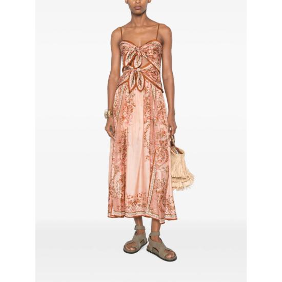 26FW 짐머만 롱 원피스 8062DSS261 PINK PINK BROWN - ZIMMERMANN