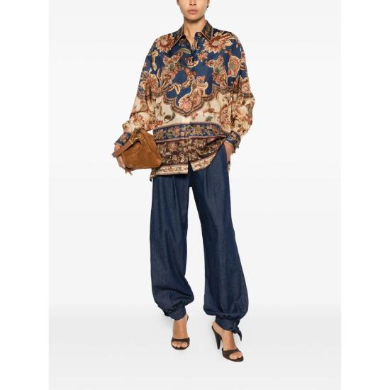 26FW 짐머만 블라우스 8278TSS261 NAVY BROWN BLUE - ZIMMERMANN