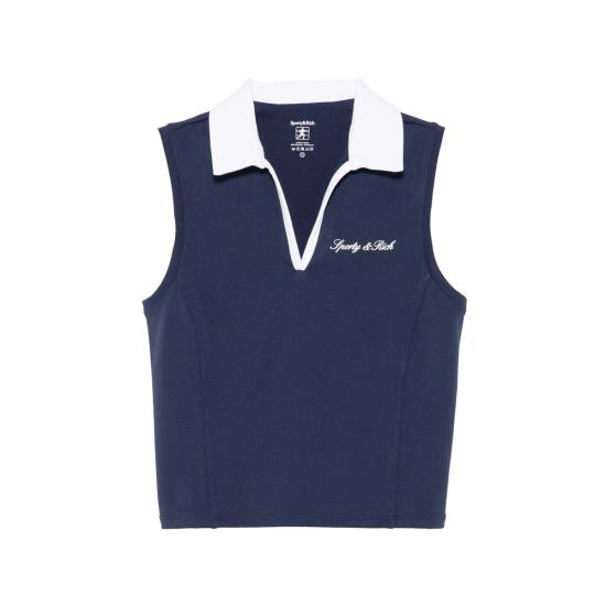 26FW 스포티앤리치 폴로 티셔츠 TO02475326BL DKNAW BLUE