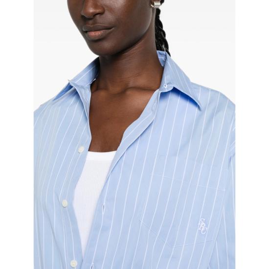 26FW 스포티앤리치 셔츠 SI00675302ST CIEL BLUE WHITE - SPORTY & RICH