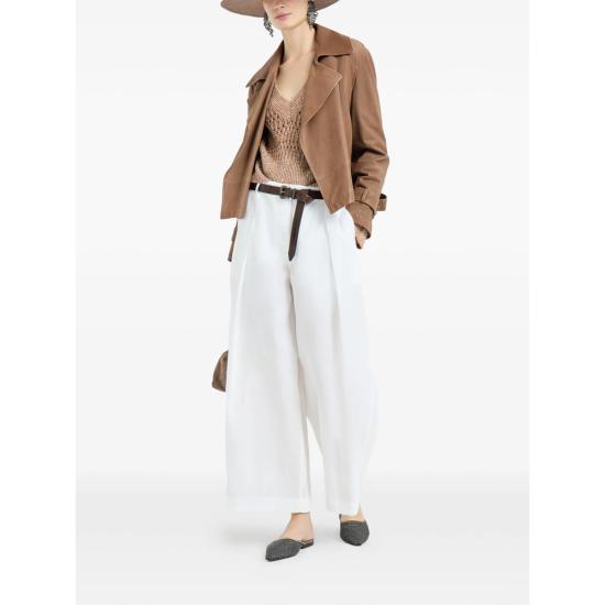 26SS 브루넬로 쿠치넬리 리넨 대즐링 브레이드 스웨터 MCO564702 C8585 NEUTRALS - BRUNELLO CUCINELLI