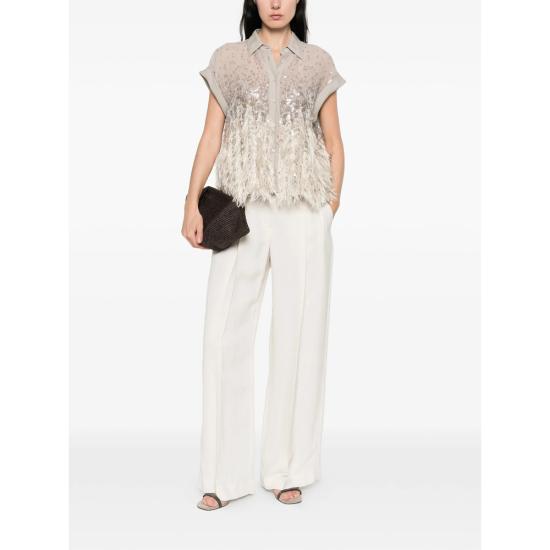 26SS 브루넬로 쿠치넬리 블라우스 MF940RK106 C4274 NEUTRALS GREY - BRUNELLO CUCINELLI