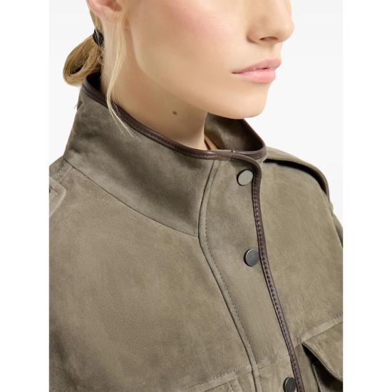 26SS 브루넬로 쿠치넬리 모닐리 쿠튀르 스웨이드 자켓 MPCAI7787 C8850 GREEN - BRUNELLO CUCINELLI