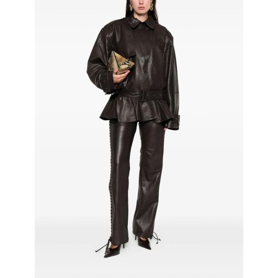 26FW 로테이트 가죽 자켓 1158171667 BIKER 1667 BROWN - ROTATE
