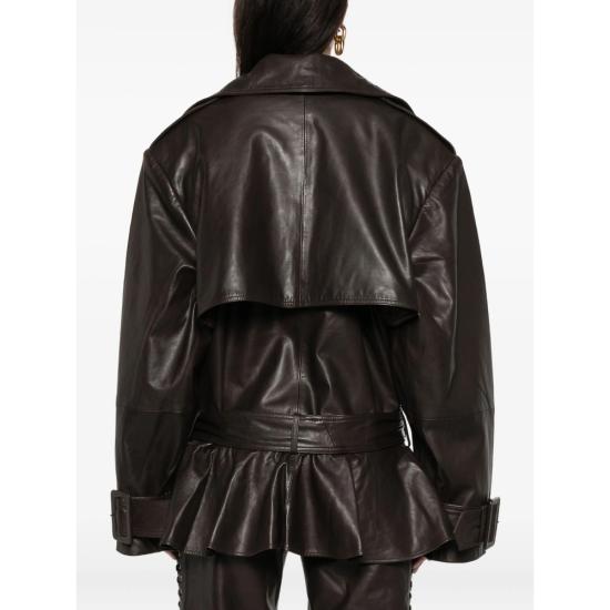26FW 로테이트 가죽 자켓 1158171667 BIKER 1667 BROWN - ROTATE