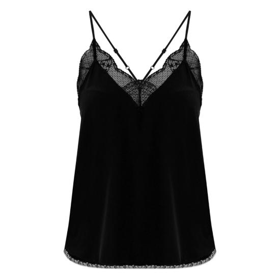 26FW 자딕앤볼테르 CHRISTY 크리스티 레이스 트리밍 실크 캐미솔 WWCR01313 BLACK