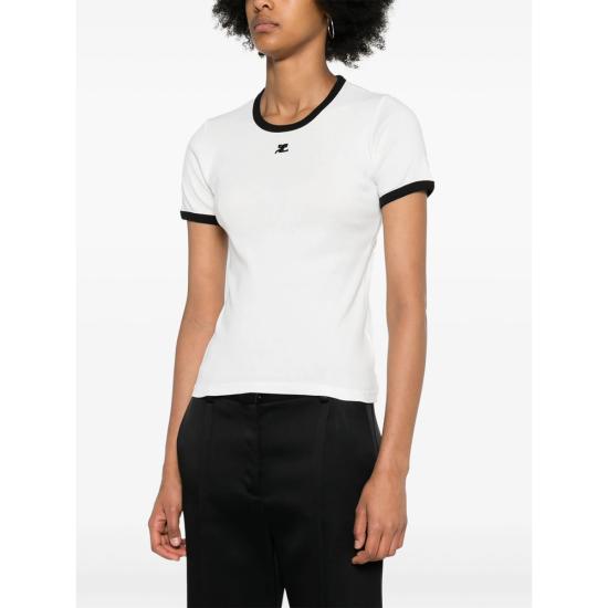 26FW 쿠레쥬 반팔 티셔츠 VESJTS017JS 0070 0098 WHITE BLACK - COURREGES