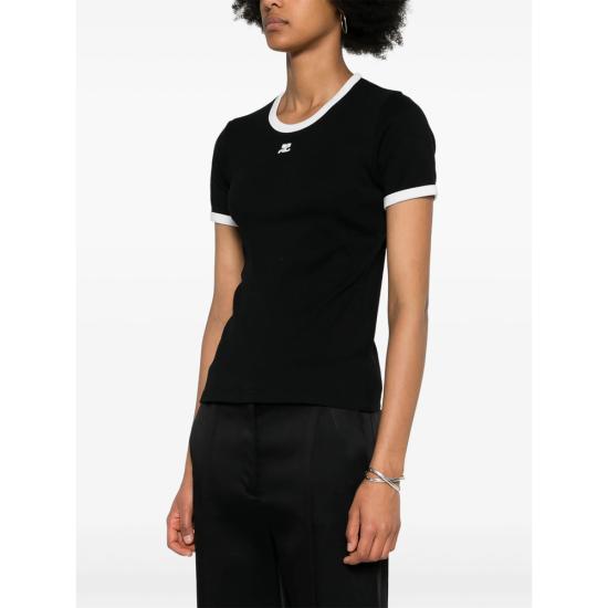 26FW 쿠레쥬 반팔 티셔츠 VESJTS017JS 0070 9901 BLACK - COURREGES