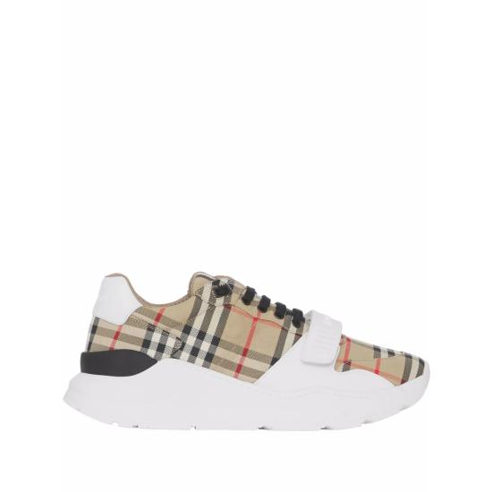 26FW 버버리 빈티지 체크 스웨이드 레더 스니커즈 8048577 MF TNR NEW A7028 NEUTRALS WHITE