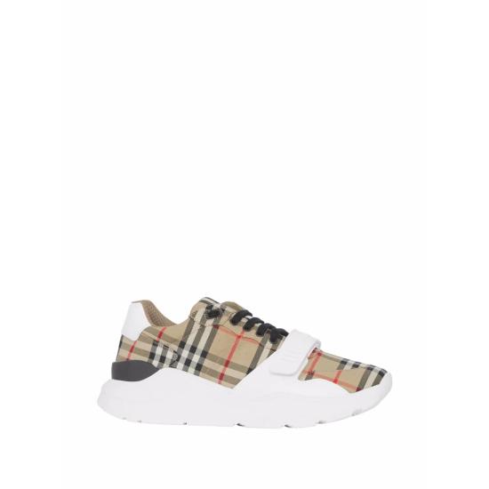 26FW 버버리 빈티지 체크 스웨이드 레더 스니커즈 8048577 MF TNR NEW A7028 NEUTRALS WHITE - BURBERRY