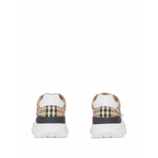 26FW 버버리 빈티지 체크 스웨이드 레더 스니커즈 8048577 MF TNR NEW A7028 NEUTRALS WHITE - BURBERRY
