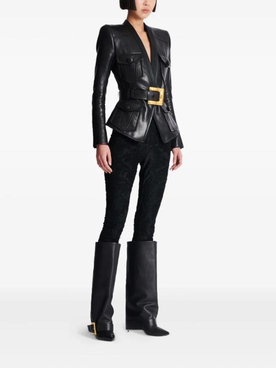 26FW 발망 가죽 자켓 FF1SI630LD63 099 0PA BLACK - BALMAIN