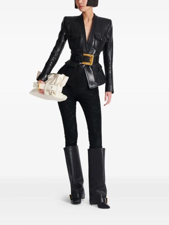 26FW 발망 가죽 자켓 FF1SI630LD63 099 0PA BLACK - BALMAIN