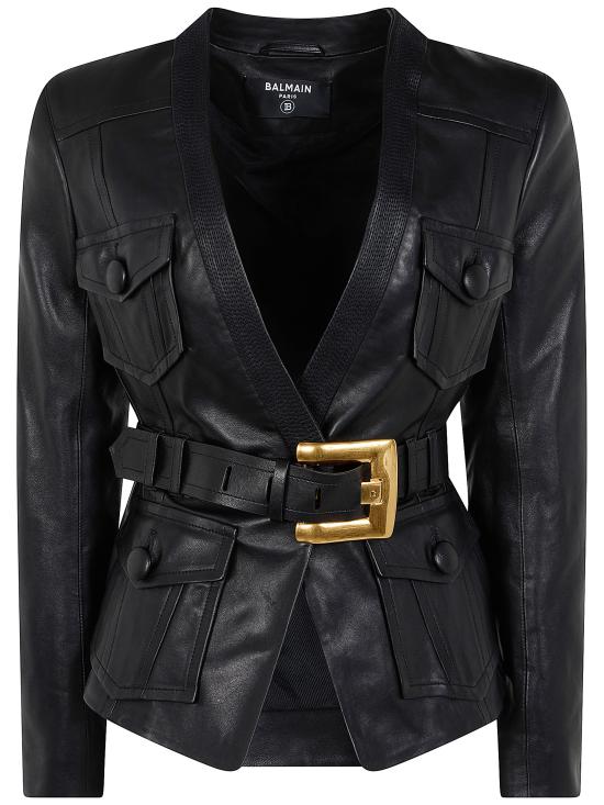 26FW 발망 가죽 자켓 FF1SI630LD63 099 0PA BLACK - BALMAIN