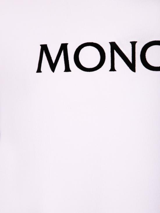 26SS 몽클레어 플록드 로고 코튼 티셔츠 8C00067 8390T 001 White - MONCLER