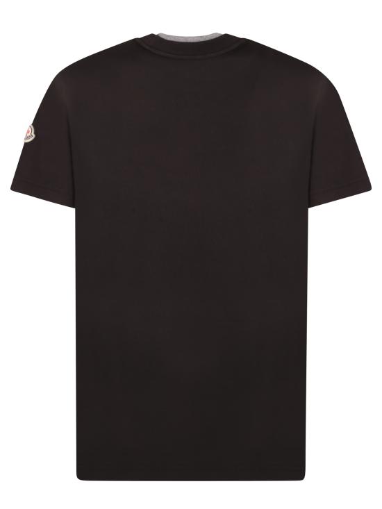 26SS 몽클레어 로고 자수 코튼 티셔츠 8C00015 89AYY 999 Black - MONCLER