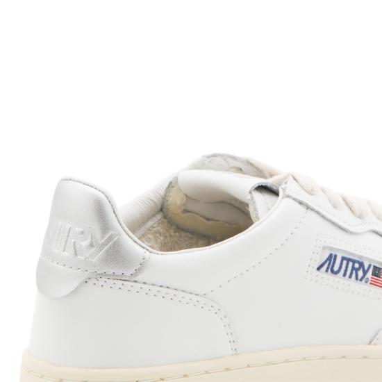 26FW 오트리 메달리스트 로우 레더 스니커즈 AULW LL05 LEAT LEAT WHT SILVER - AUTRY