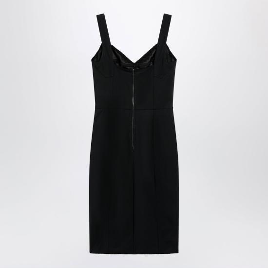 26FW 돌체앤가바나 엘라스틱 패브릭 앤 레이스 시스 드레스 F63G9TGDCLQ N0000 BLACK - DOLCE & GABBANA