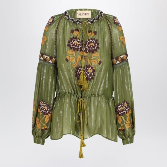 26SS 발렌티노 가라바니 블라우스 8B3AEBB69W2 C9M GREEN