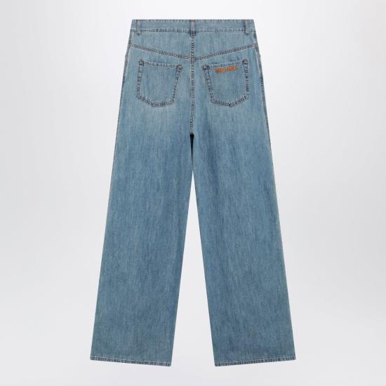 26FW 미우미우 샴브레이 팬츠 GWP394193K F0013 LIGHT BLUE - MIU MIU