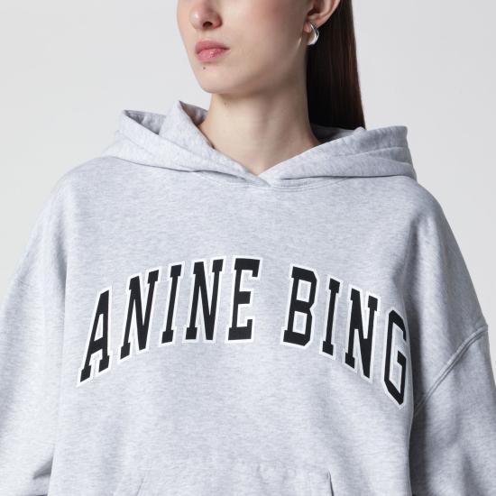 26FW 애니빙 후드 티셔츠 A0812493CO GRM1 GREY - ANINE BING