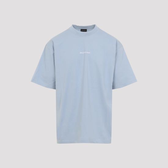 26SS 발렌시아가 백 티셔츠 미디움 핏 764235TTVJ1 4773 LIGHT BLUE - BALENCIAGA