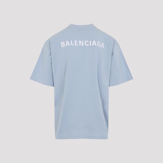 26SS 발렌시아가 백 티셔츠 미디움 핏 764235TTVJ1 4773 LIGHT BLUE - BALENCIAGA