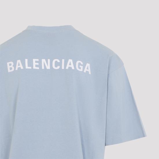 26SS 발렌시아가 백 티셔츠 미디움 핏 764235TTVJ1 4773 LIGHT BLUE - BALENCIAGA