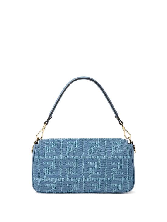 26FW 펜디 미디엄 위빙 라피아 바게트 백 8BR600AY6G F1X82 BLUE - FENDI