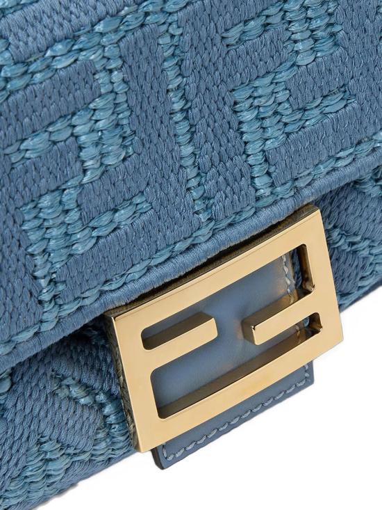 26FW 펜디 미디엄 위빙 라피아 바게트 백 8BR600AY6G F1X82 BLUE - FENDI