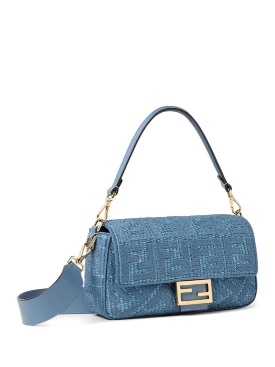 26FW 펜디 미디엄 위빙 라피아 바게트 백 8BR600AY6G F1X82 BLUE - FENDI